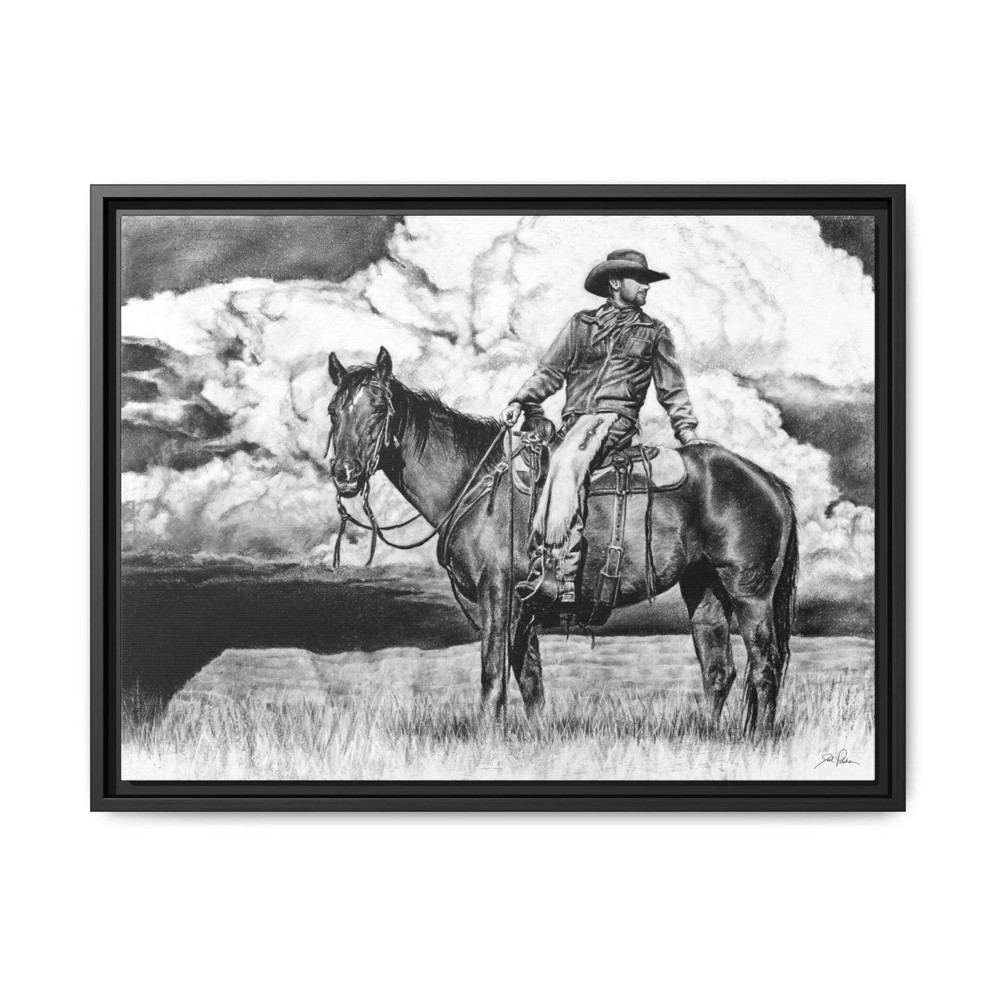 "Looking Back on the Path" Framed Canvas