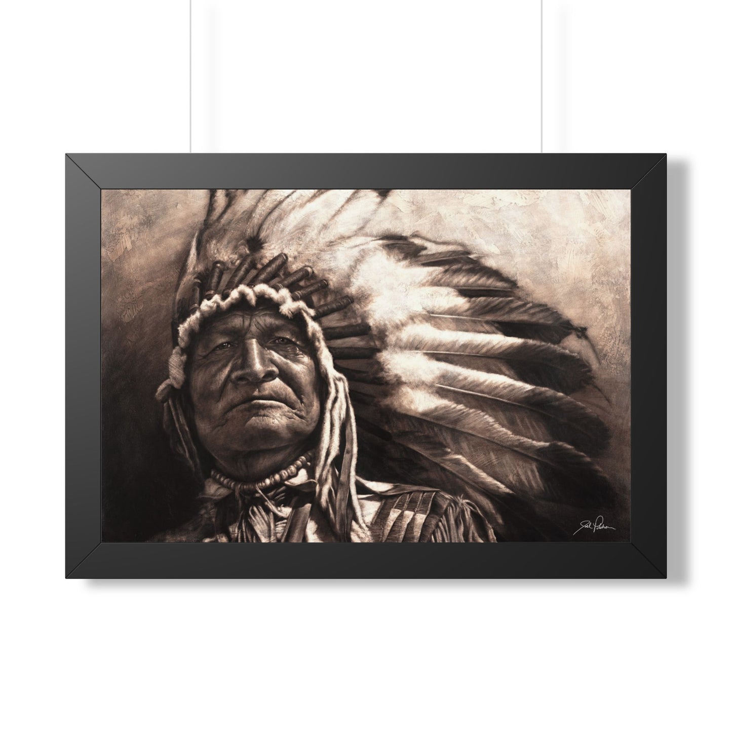 "Sitting Bear" Framed Paper Print