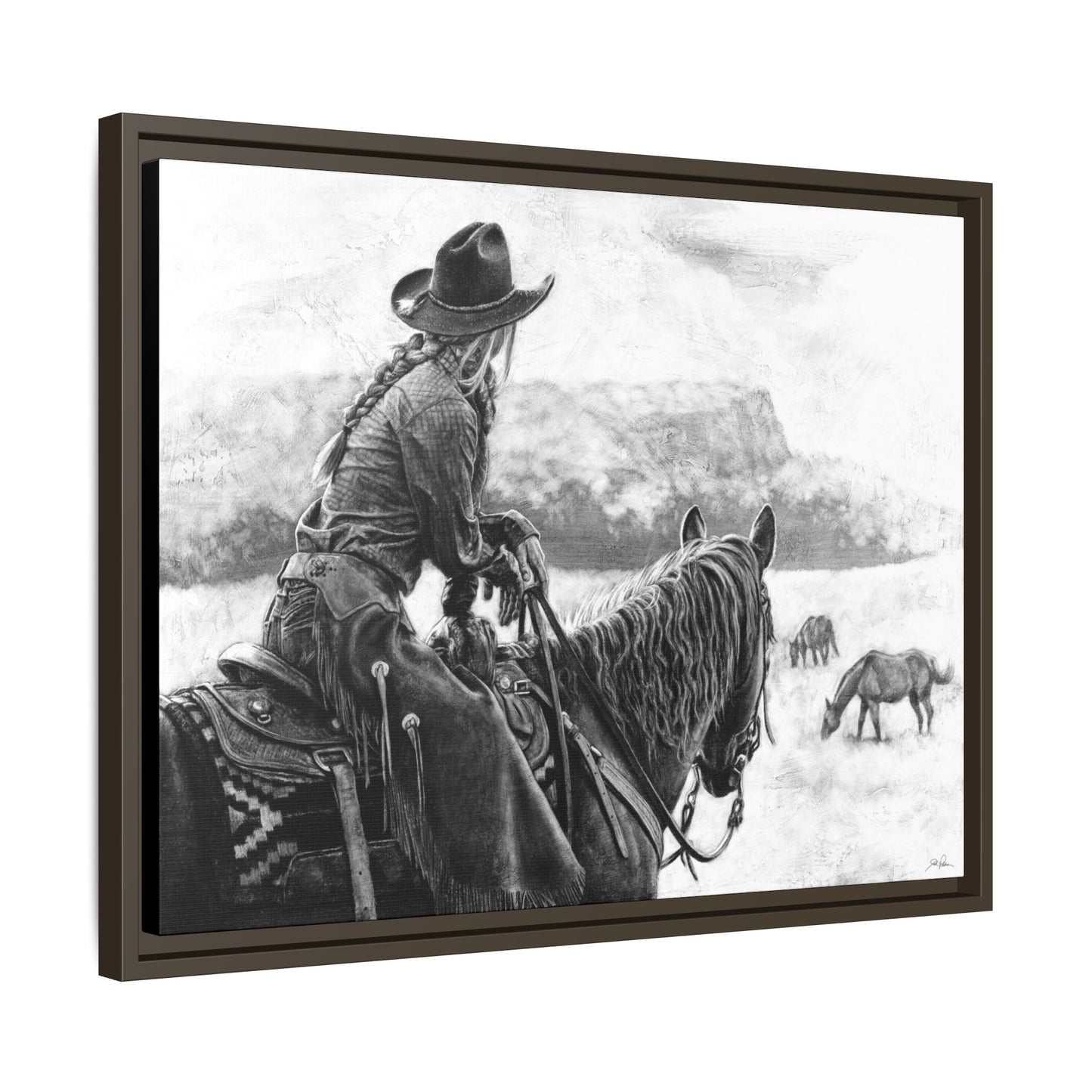 "Bridles and Braids" Framed Canvas