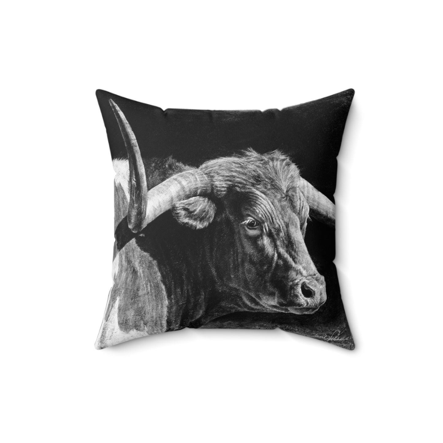 "Longhorn II" Square Pillow.