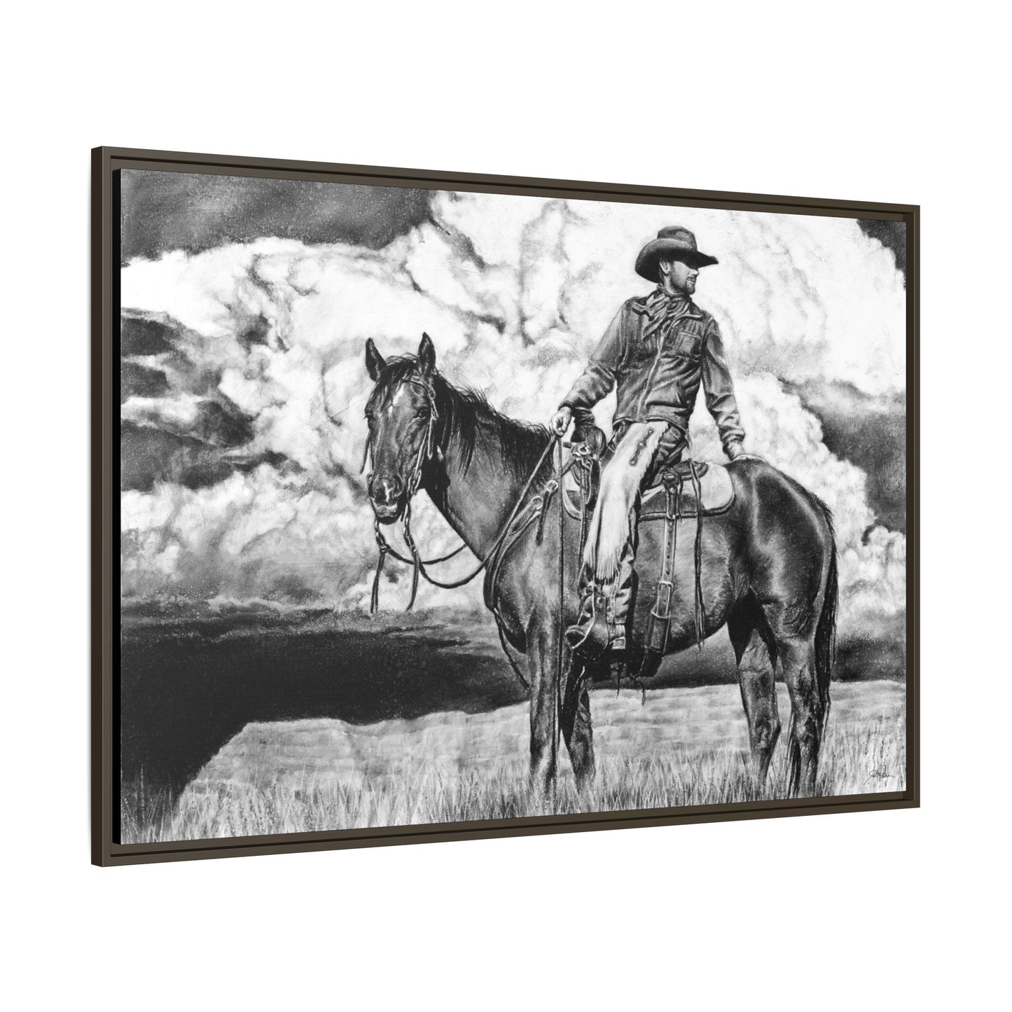 "Looking Back on the Path" Framed Canvas