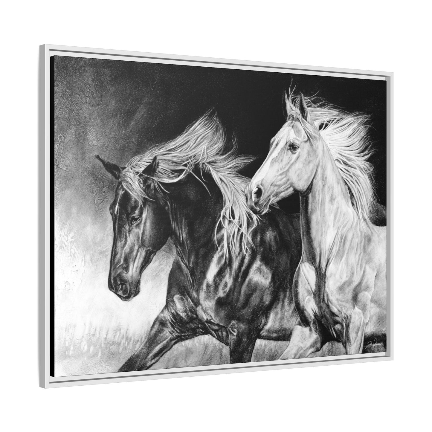 "Dynamic Duo" Framed Canvas