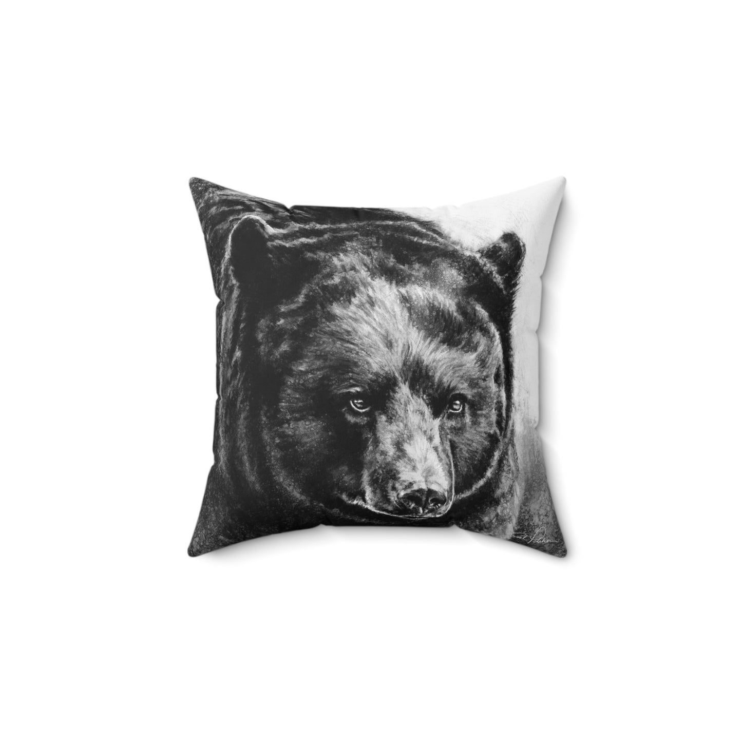 "Black Bear" Square Pillow.