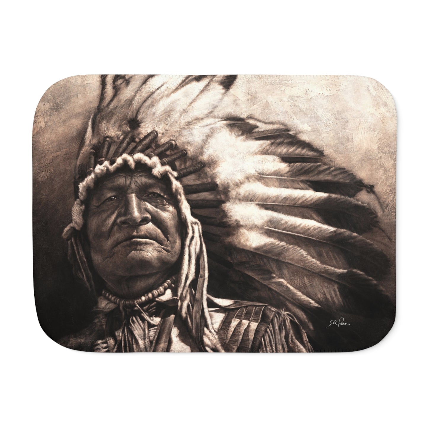 "Sitting Bear" Sherpa Blanket.