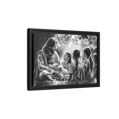 "Bless the Little Ones" Framed Canvas