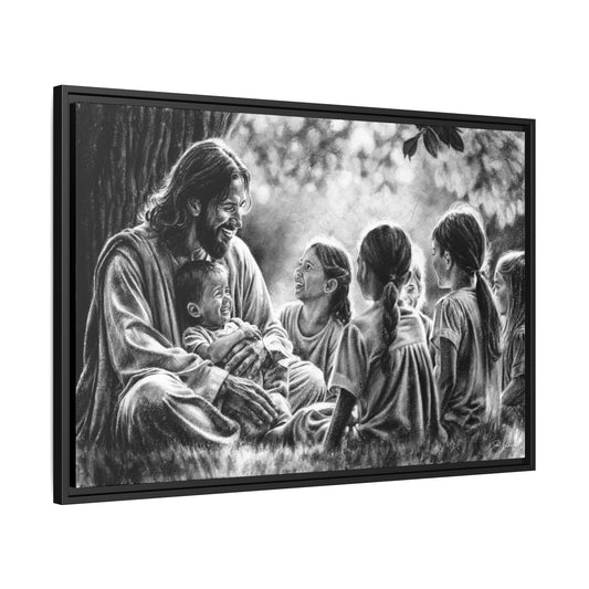 "Bless the Little Ones" Framed Canvas