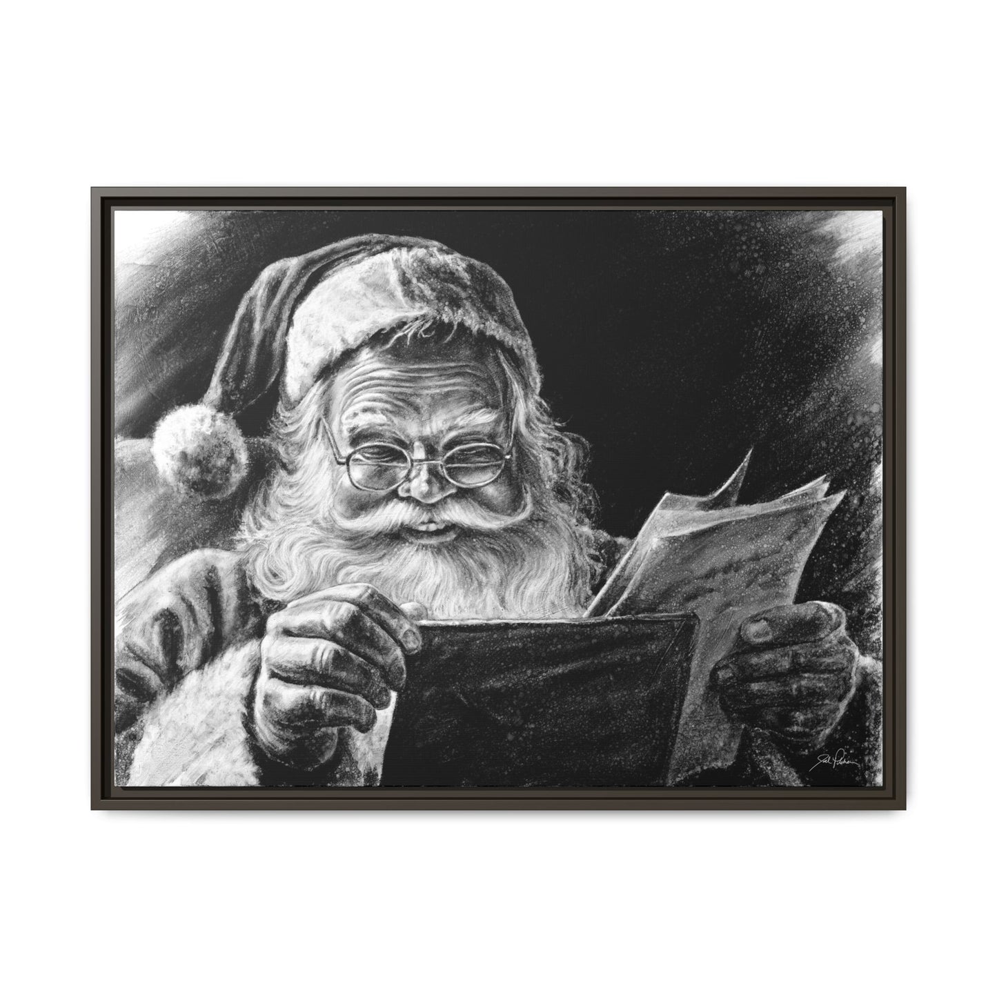 "Dear Santa" Framed Canvas
