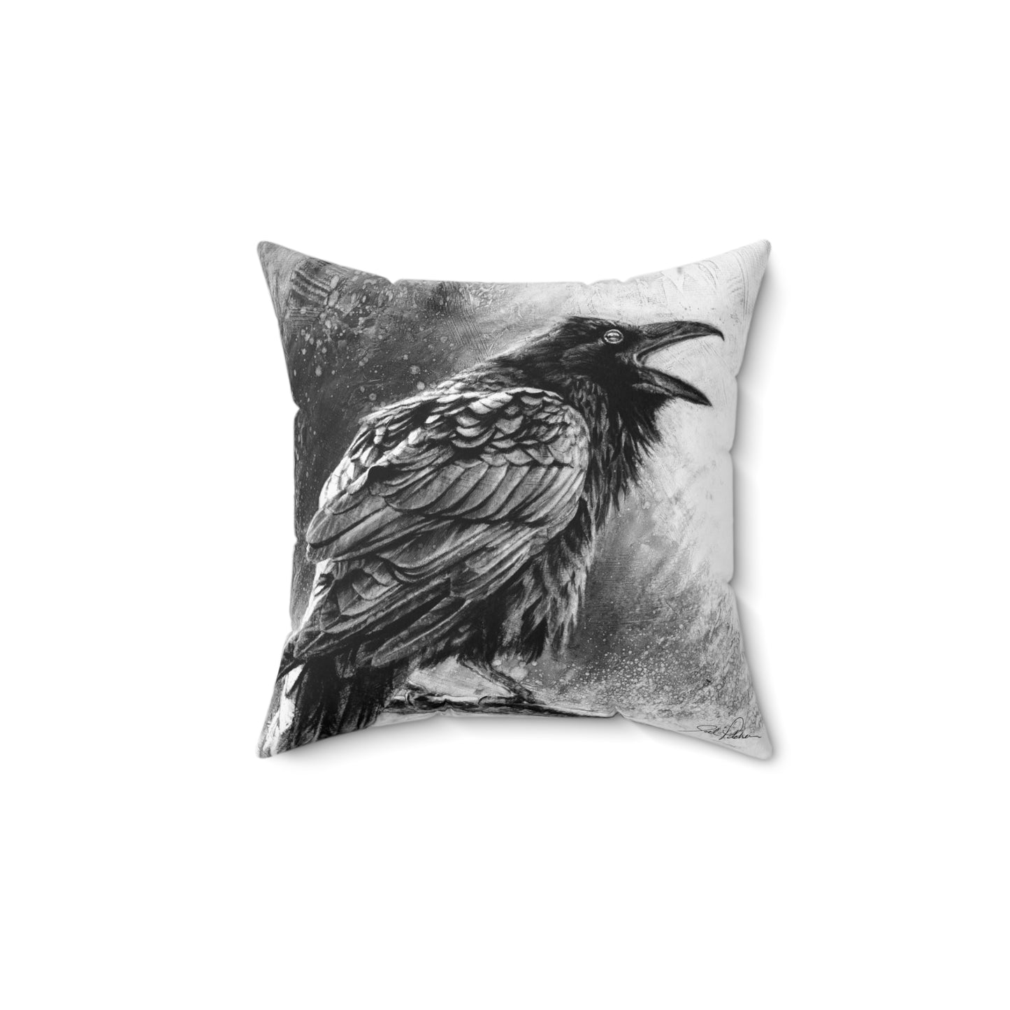 "Raven" Square Pillow.