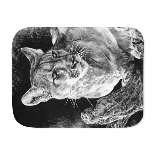 "Mountain Lion" Sherpa Blanket.
