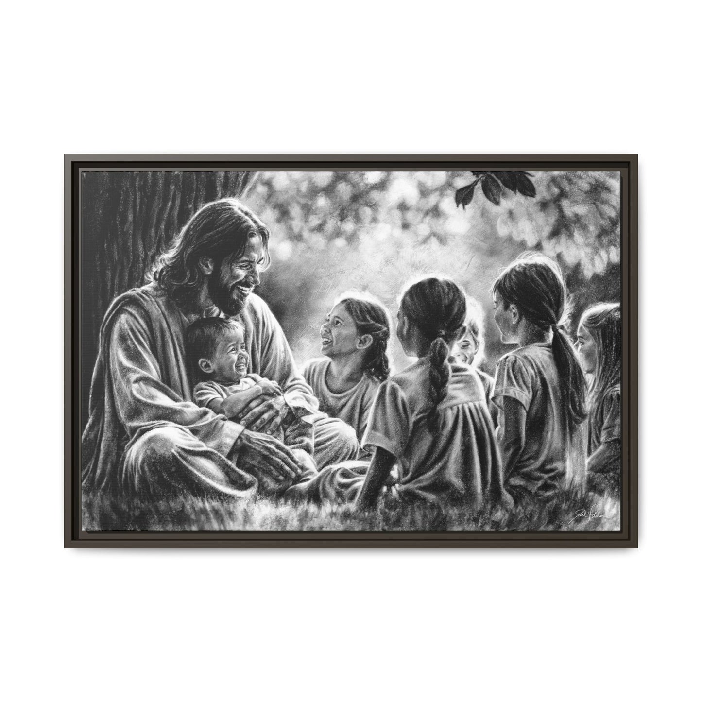 "Bless the Little Ones" Framed Canvas