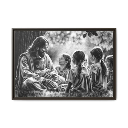 "Bless the Little Ones" Framed Canvas