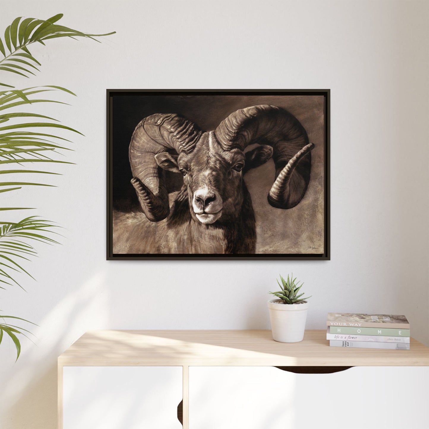 "Full Curl" Framed Canvas