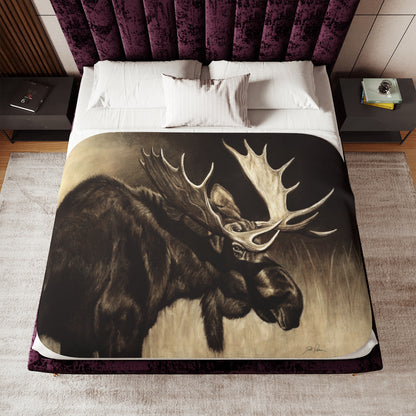 "Mighty Moose" Sherpa Blanket