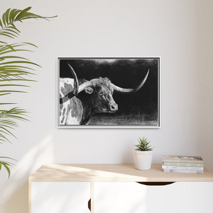 "Longhorn II" Framed Canvas