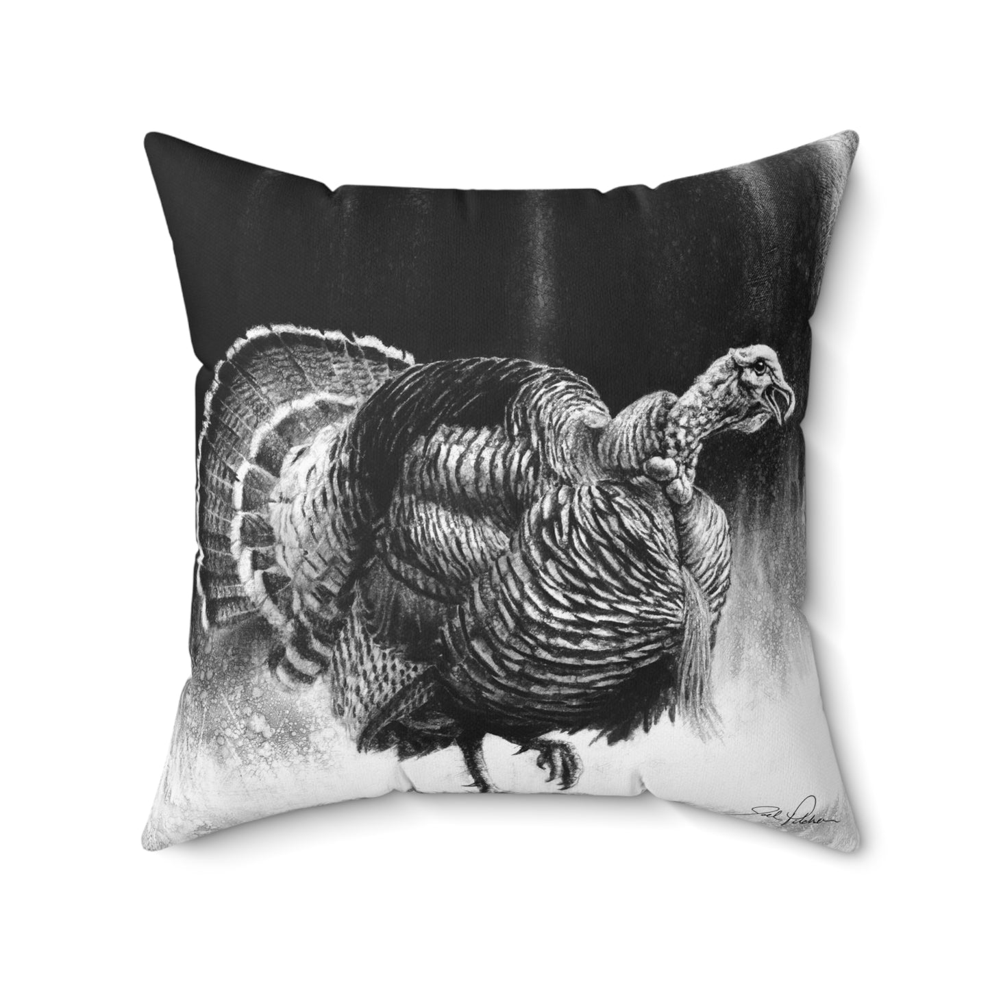 "Gobbler" Square Pillow.