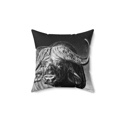 "Cape Buffalo" Square Pillow.