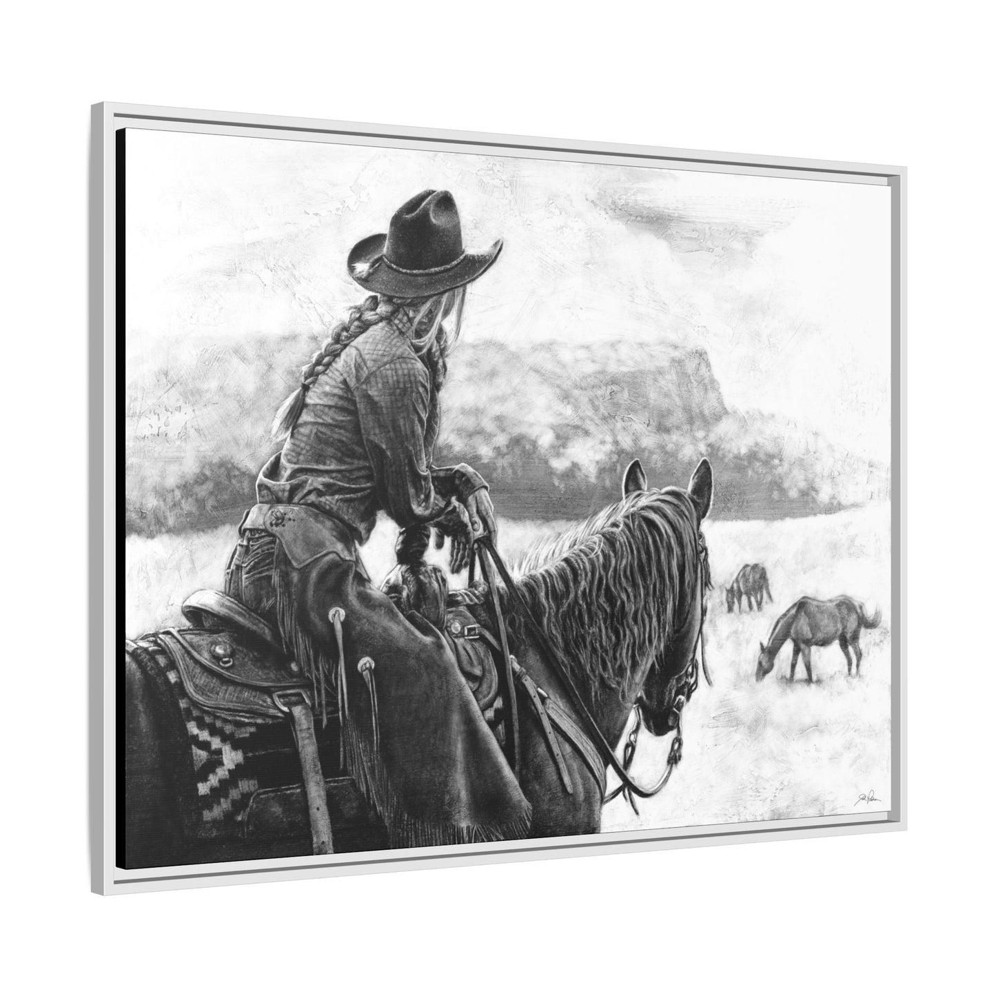 "Bridles and Braids" Framed Canvas