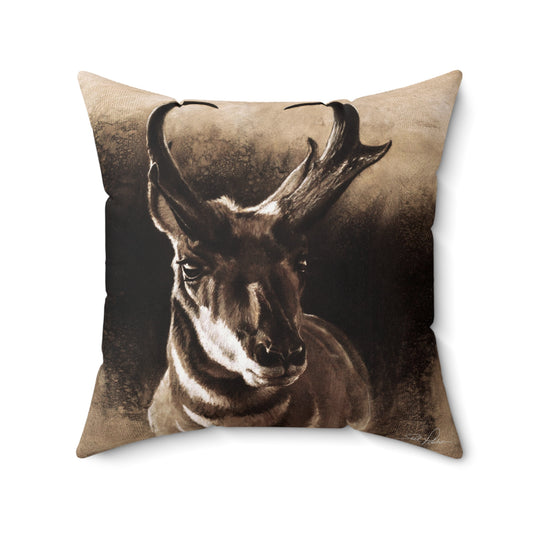 "Pronghorn" Square Pillow.