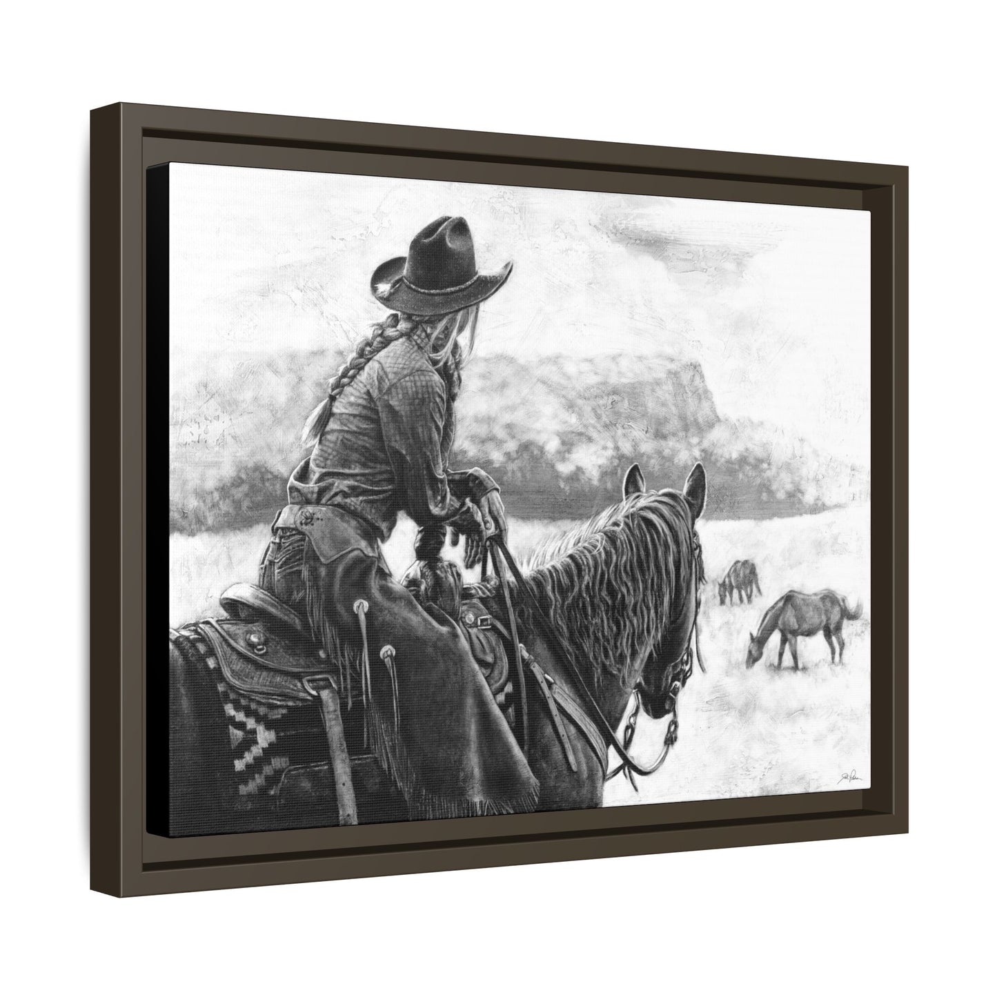 "Bridles and Braids" Framed Canvas