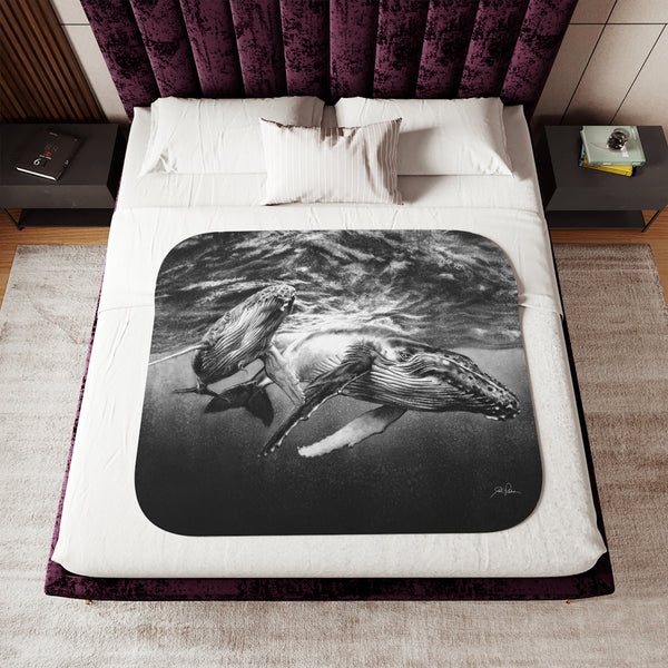 "Humpback Whales" Sherpa Blanket.