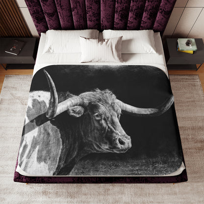"Longhorn II" Sherpa Blanket.