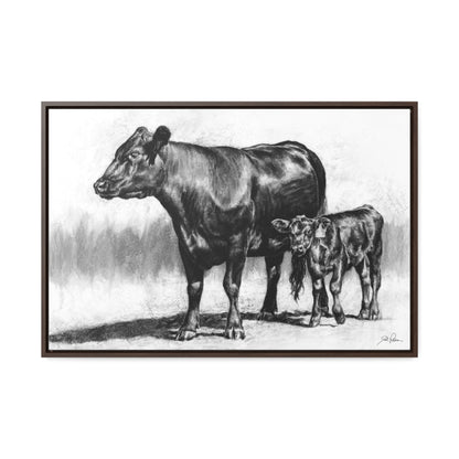 "Mama Cow & Calf" Gallery Wrapped/Framed Canvas