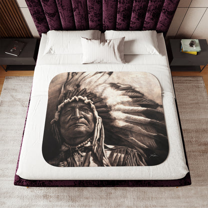 "Sitting Bear" Sherpa Blanket.