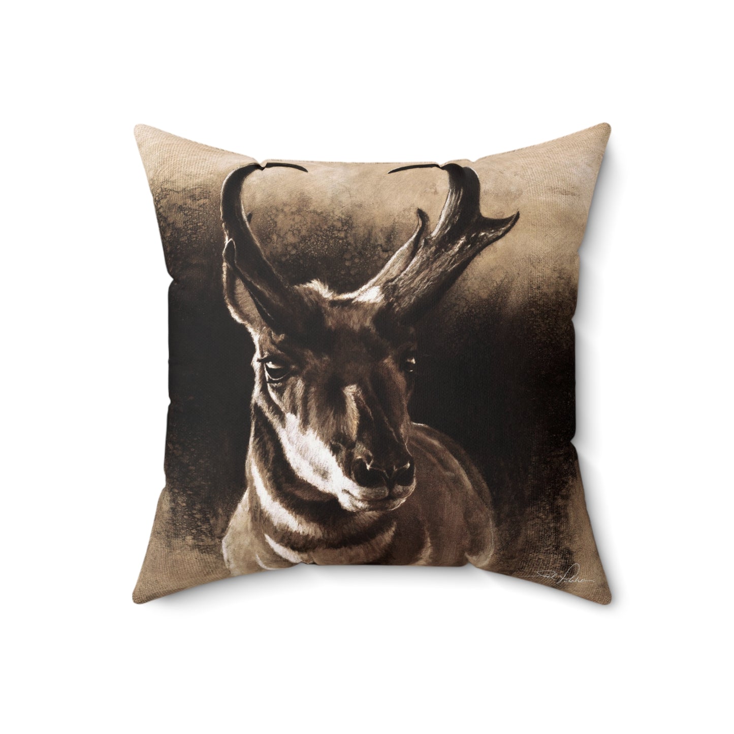 "Pronghorn" Square Pillow.