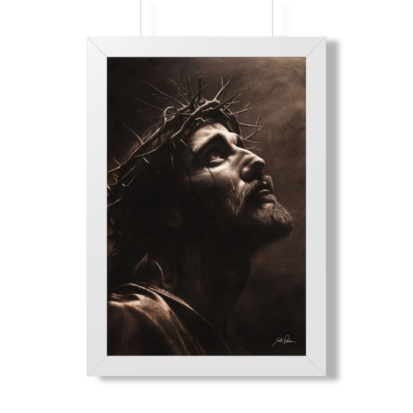 "With His Stripes We Are Healed" Framed Paper Print.