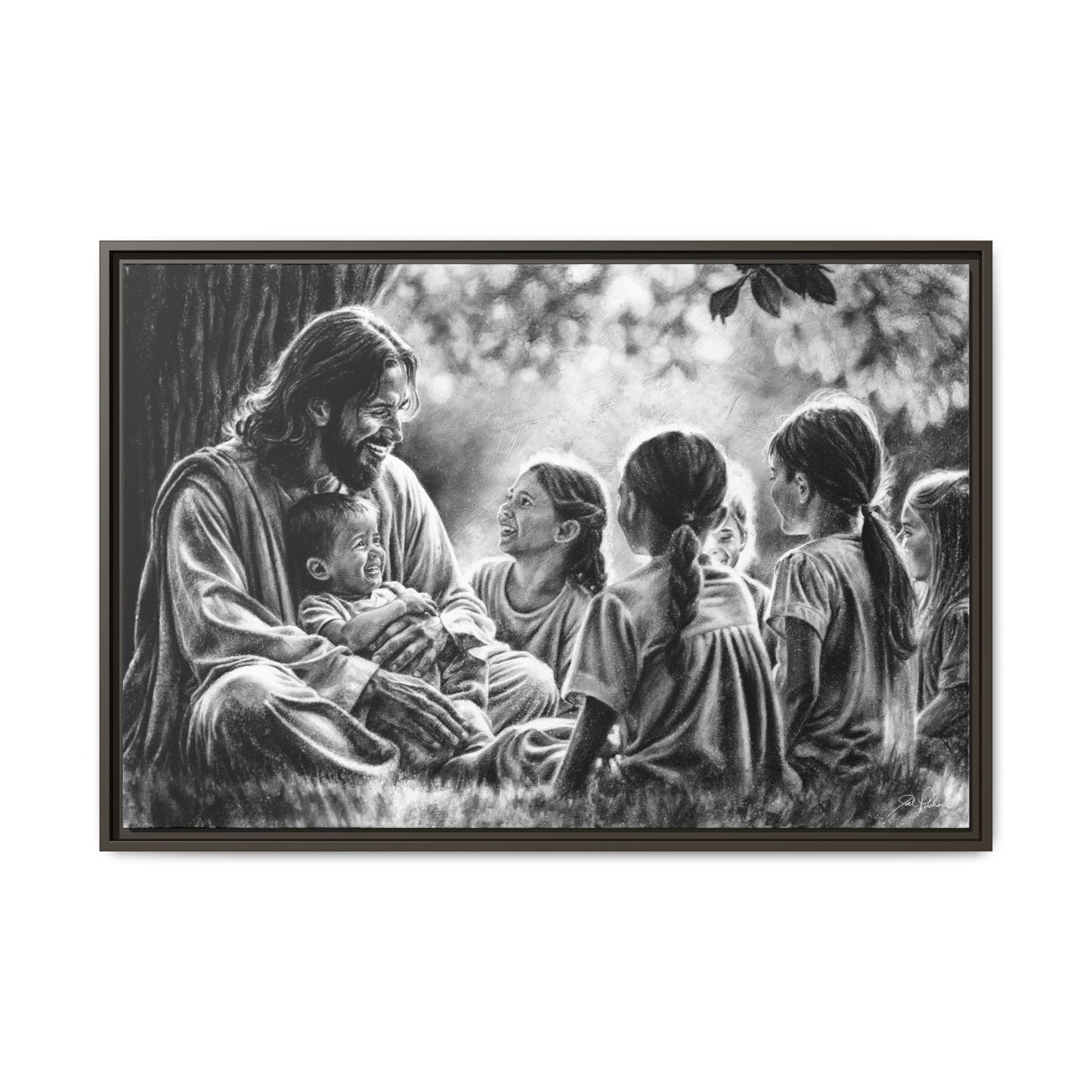 "Bless the Little Ones" Framed Canvas