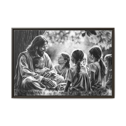 "Bless the Little Ones" Framed Canvas