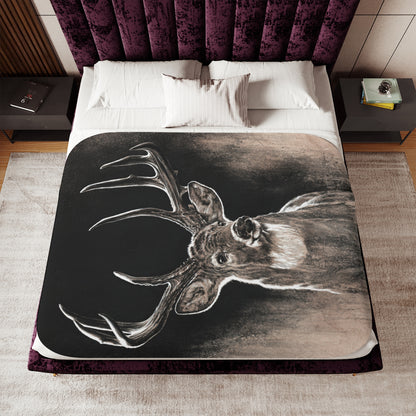 "Backlit Buck" Sherpa Blanket.