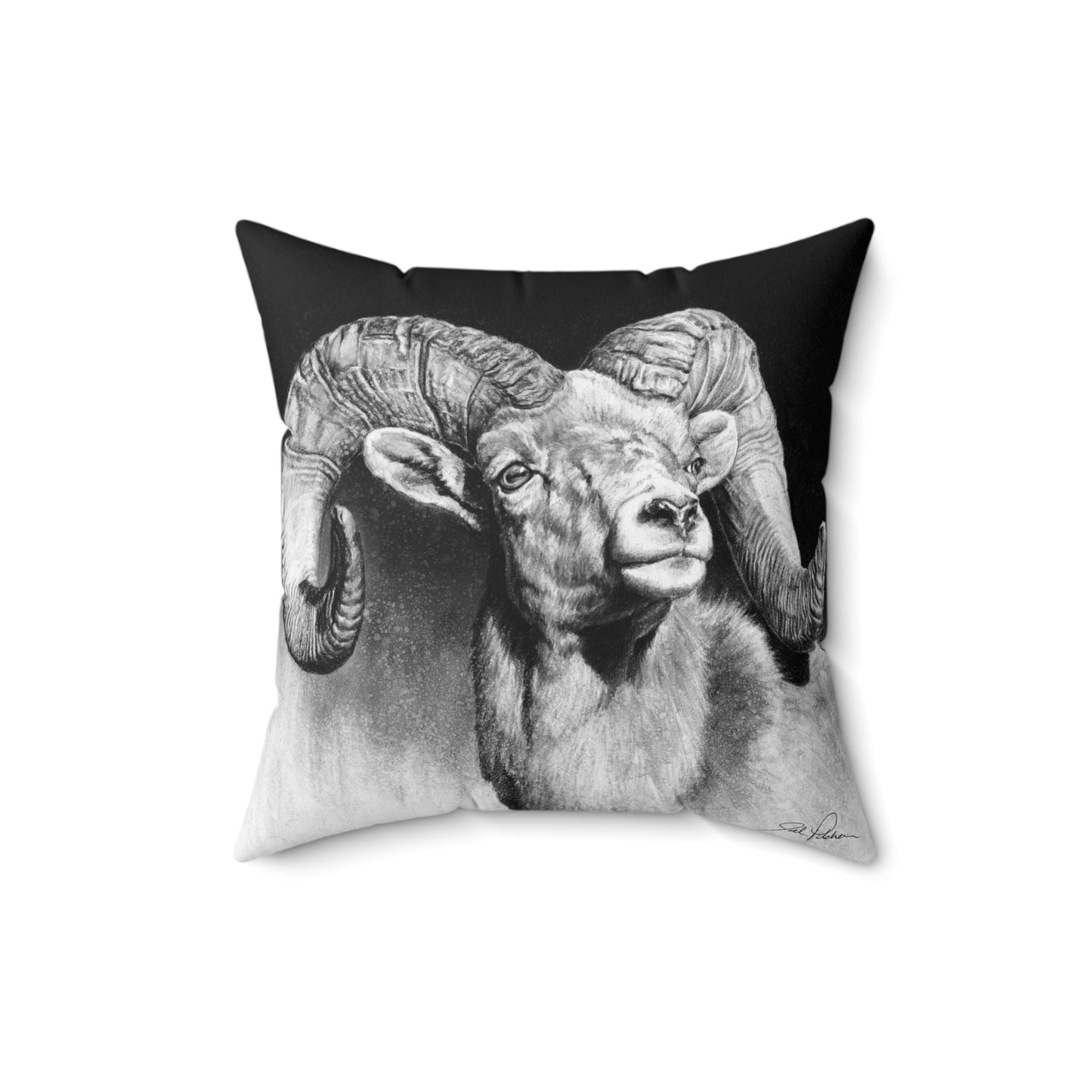 "Bighorn" Square Pillow.