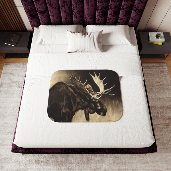 "Mighty Moose" Sherpa Blanket