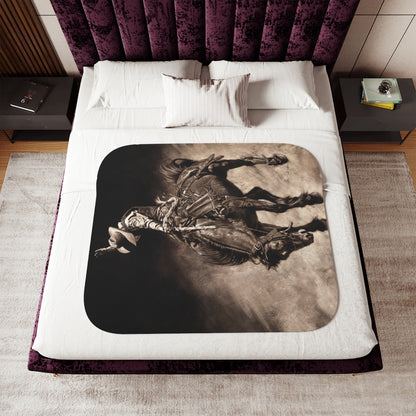 "Giddy Up" Sherpa Blanket.