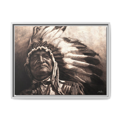 "Sitting Bear" Framed Canvas