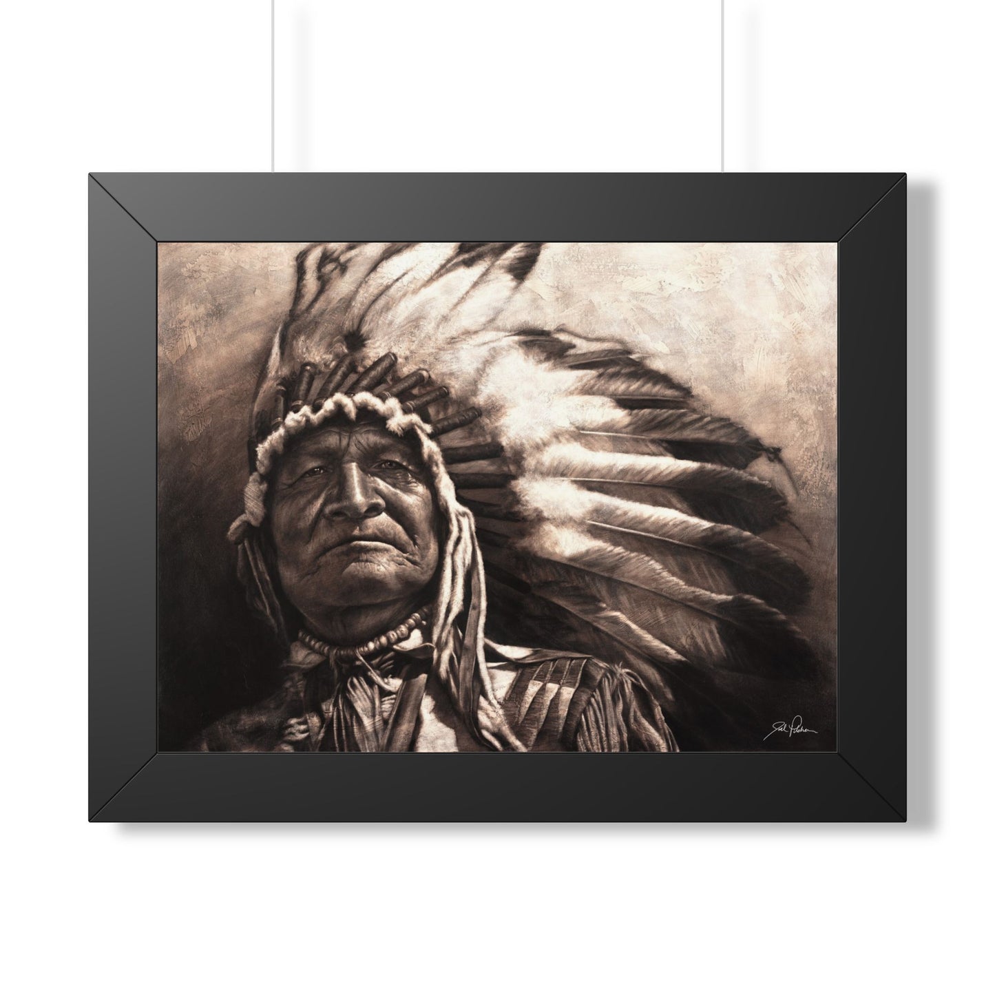 "Sitting Bear" Framed Paper Print