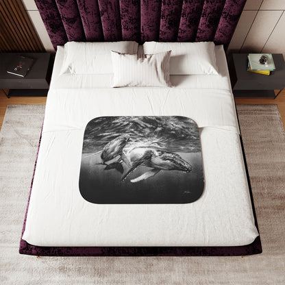 "Humpback Whales" Sherpa Blanket.