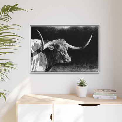 "Longhorn II" Framed Canvas