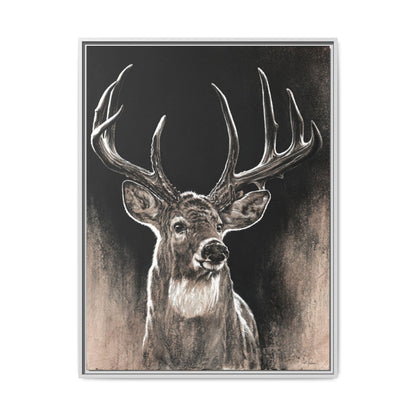 "Backlit Buck" Framed Canvas