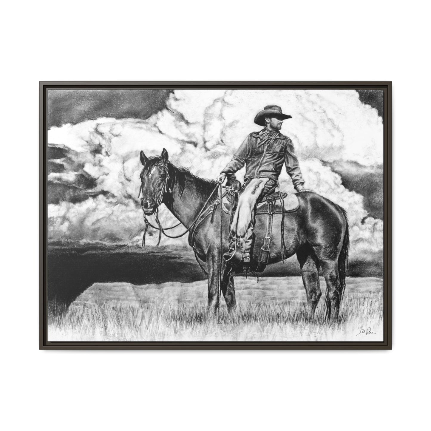 "Looking Back on the Path" Framed Canvas