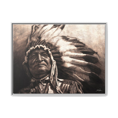 "Sitting Bear" Framed Canvas