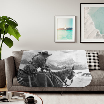 "Bridles and Braids" Sherpa Blanket.