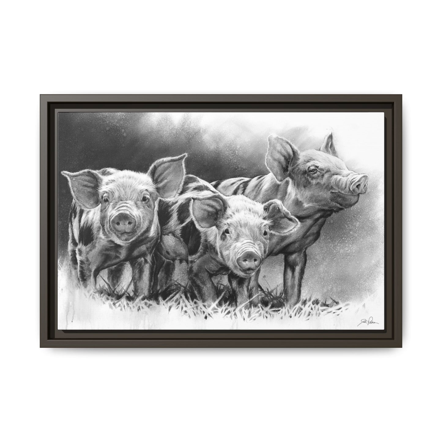 "Pig Tales" Framed Canvas