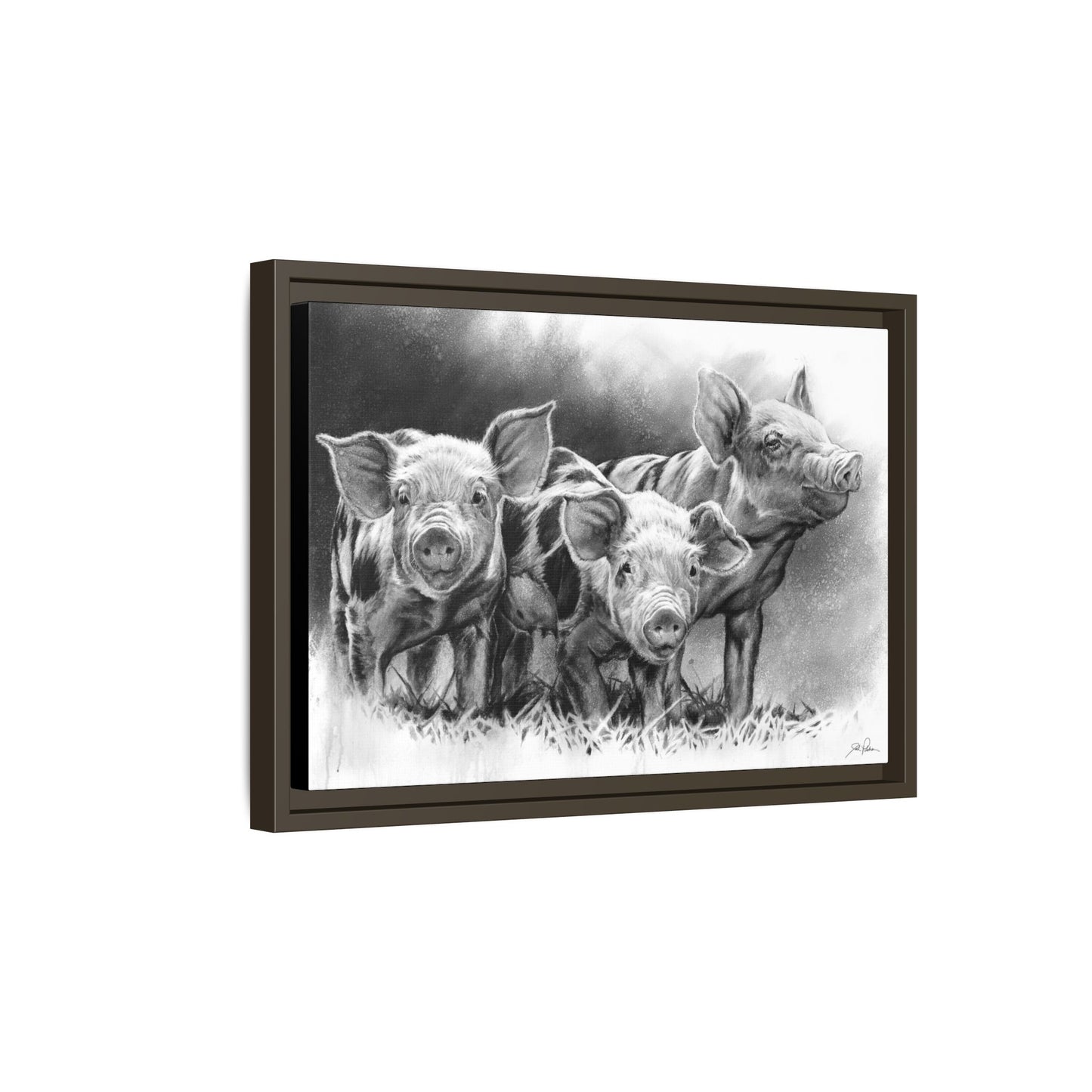 "Pig Tales" Framed Canvas