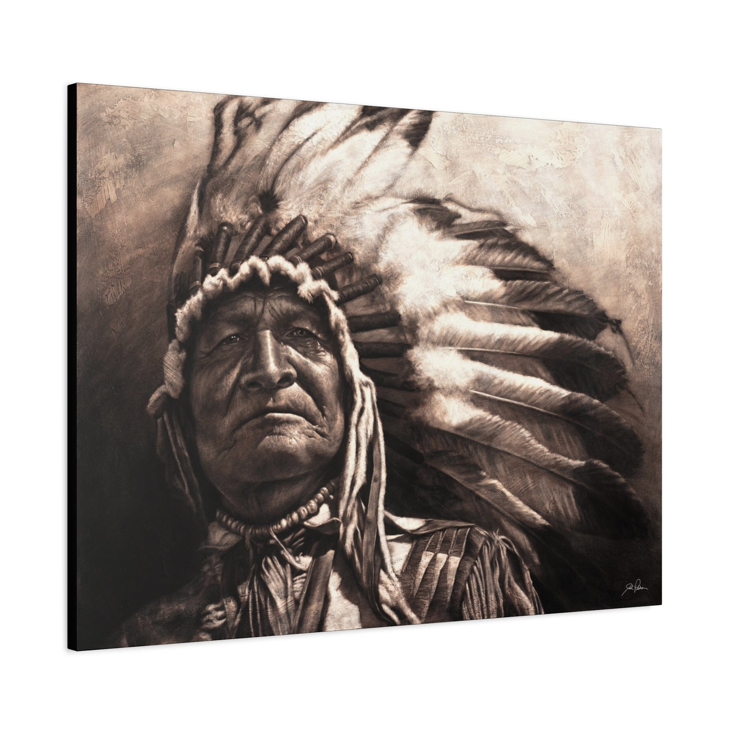 "Sitting Bear" Stretched Canvas