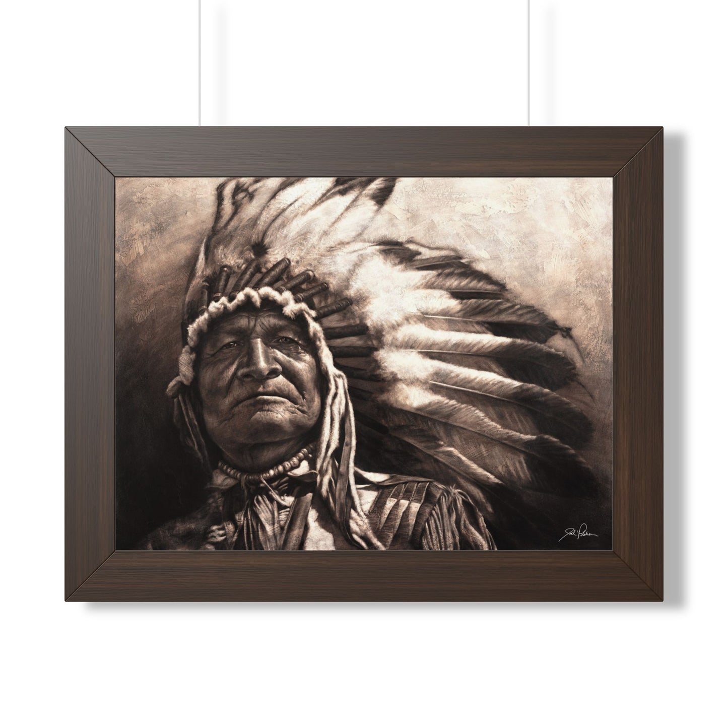 "Sitting Bear" Framed Paper Print