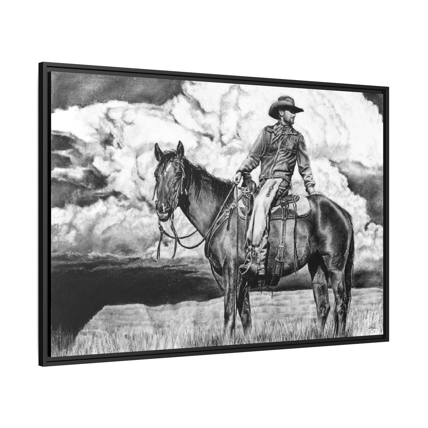 "Looking Back on the Path" Framed Canvas