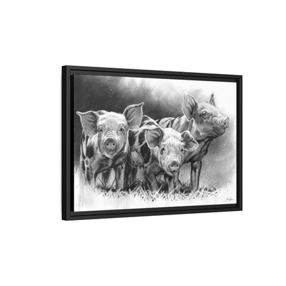 "Pig Tales" Framed Canvas