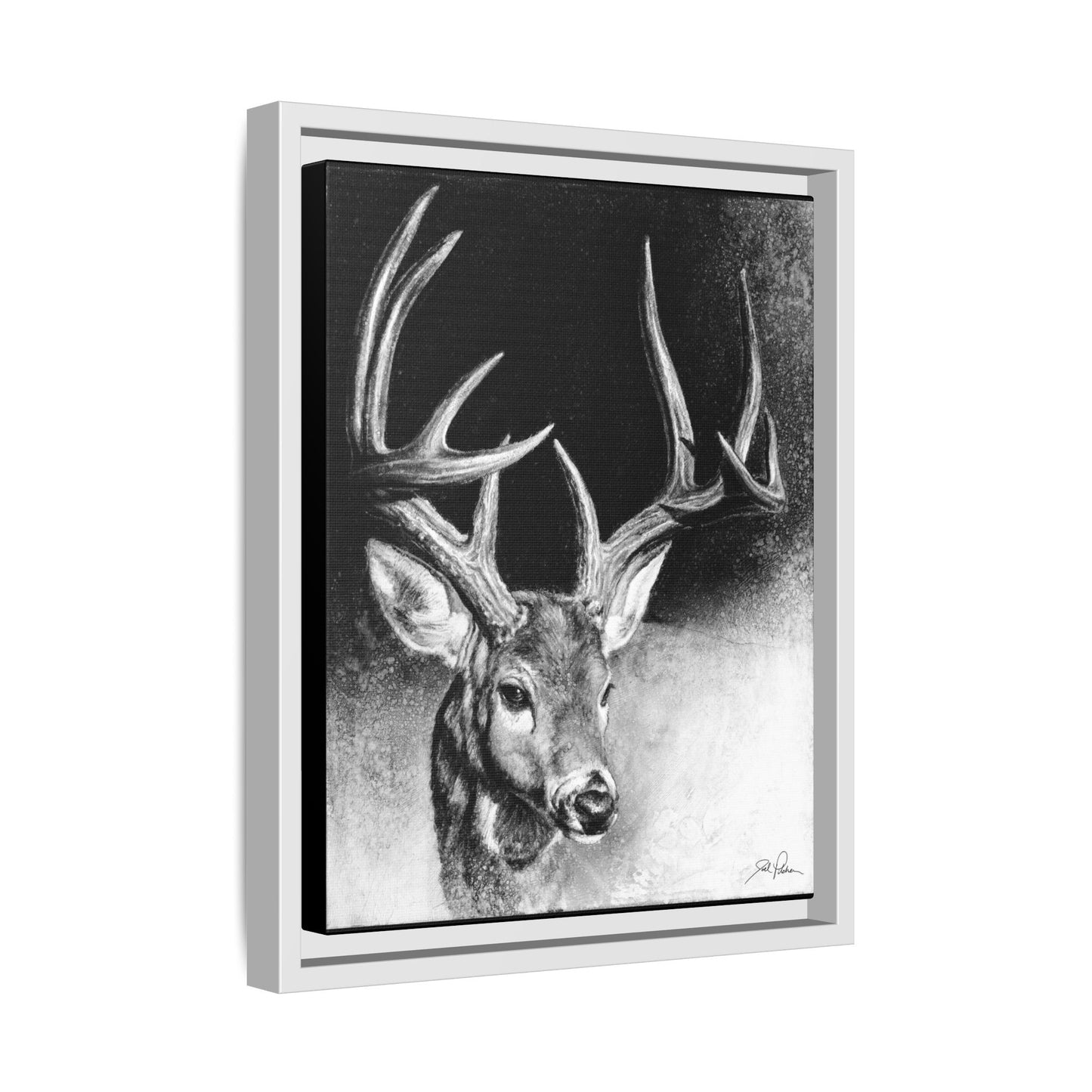 "Whitetail Buck" Framed Canvas